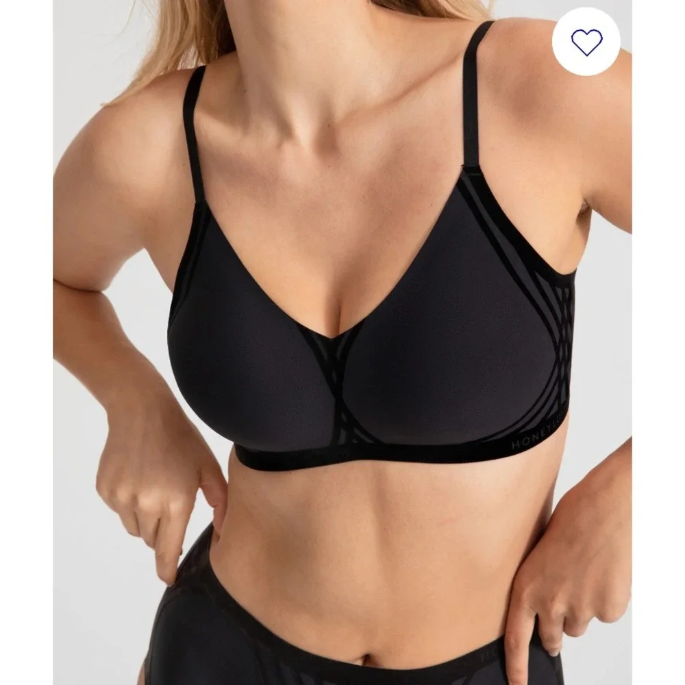 Honeylove LiftWear Silhouette Bra Wireless Black Adjustable Lift 2X NWT